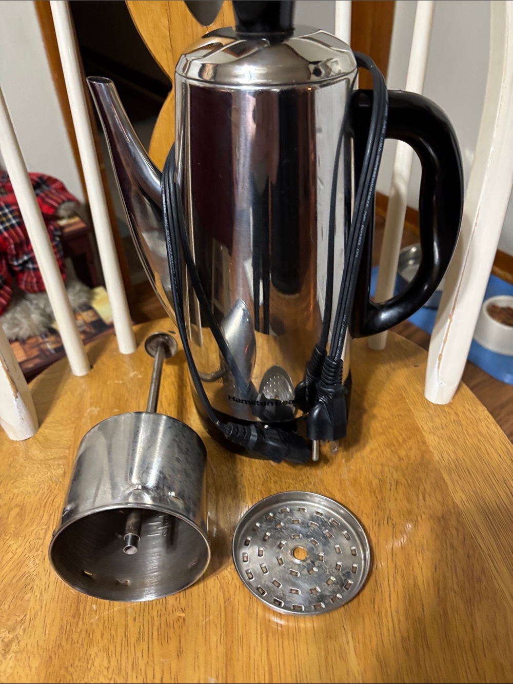 Hamilton Beach Stainless Steel Electric Coffee Percolator with Black Handle